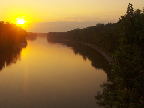 bridge sun set river indiana wabash covington
