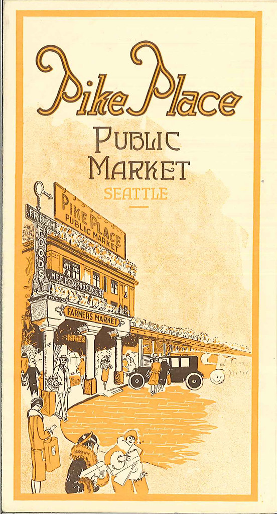 Pike Place Public Market pamphlet cover - Seattle, Washington U.S.A. - 1930