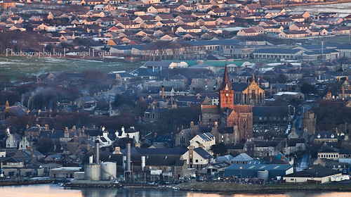 winter light sunset canon landscape island evening scotland town orkney scenery view scenic dslr kirkwall stmagnuscathedral 50d widefordhill
