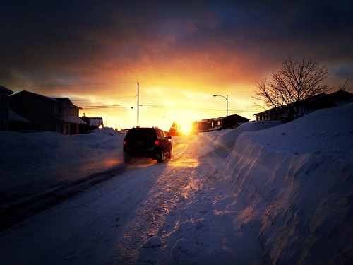 winter sunset snow cold cars newfoundland paradise stjohns iphone 2014 darknl