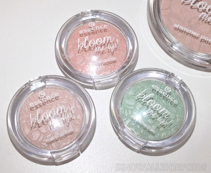 essence bloom me up! mono shadow- bloomylicious, rose it up! and blow my mint