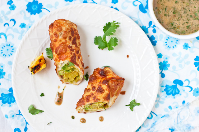 Avocado and Grilled Pineapple Eggrolls