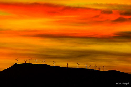 bouhsina maroc tétouan morocco rif bouhsinaphotogrphy landscape silhouette palmes hélices turbines vent montagne canon 5diii 2016 best light lumière sunset rouge orange couleur wow