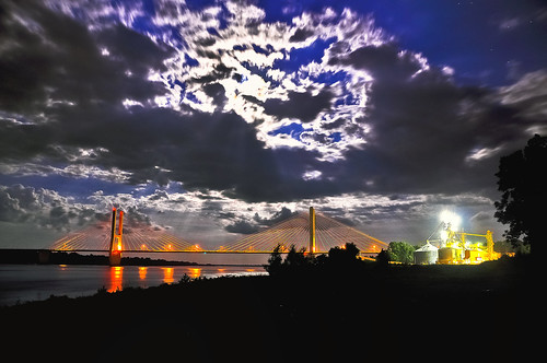 new trip travel bridge family friends light sky usa moon reflection water night clouds reflections river mississippi t geotagged fun photography photo nikon unitedstates ar cable photograph arkansas geotag stayed d90 southernbreeze 2013 nikond90