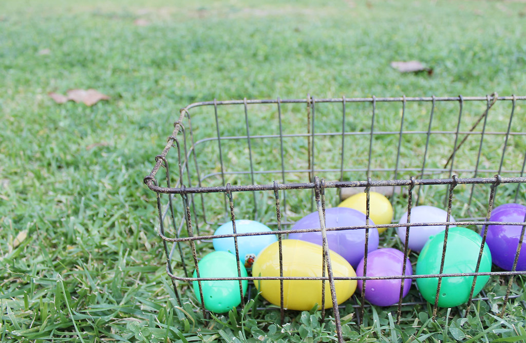 easter eggs in basket