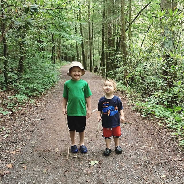 #pictapgo_app #happy little #hikers! #brothers #greatsmokymountains #gatlinburg #trail #green #fun #kids #tennesee #nationalparks