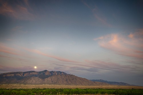 sunset moon mountain clouds day clear sandia supermoon
