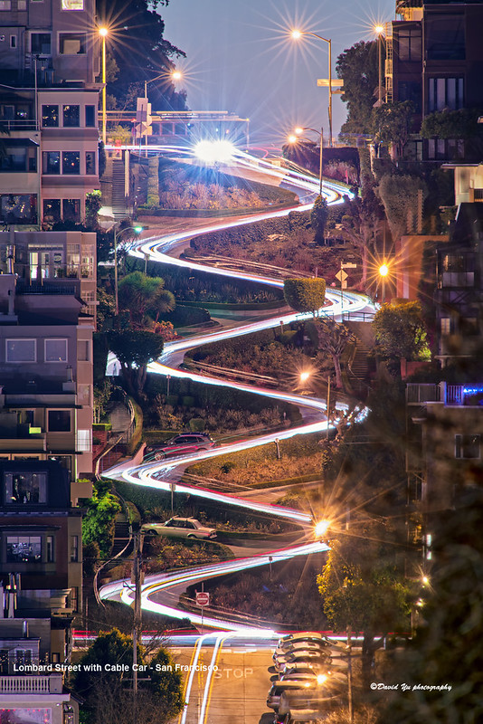 Lombard Street with Cable Car - San Francisco