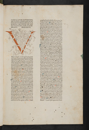 Incomplete decorated initial in Petrus de Abano: Conciliator differentiarum philosophorum et medicorum