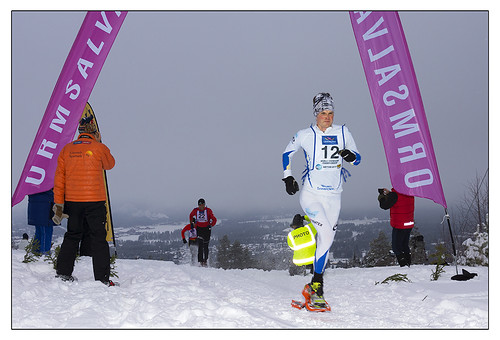 snow snowshoe view sweden fast running pros athletes jogging uphill amateurs rättvik dalecarlia wcmountain
