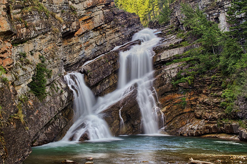 summer waterfall cascade slowshutterspeed cameronfalls flowingwater watertonlakesnationalpark southernalberta