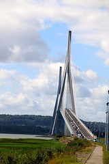 Pont de Normandie is used on many transportation routes to Etretat and paris 