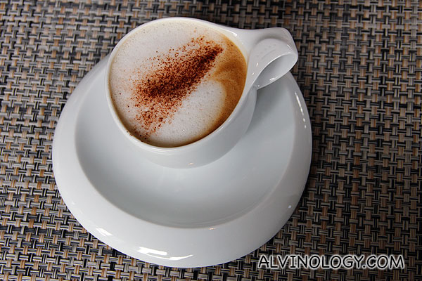 A nicely prepared cup of cappuccino to conclude my brunch