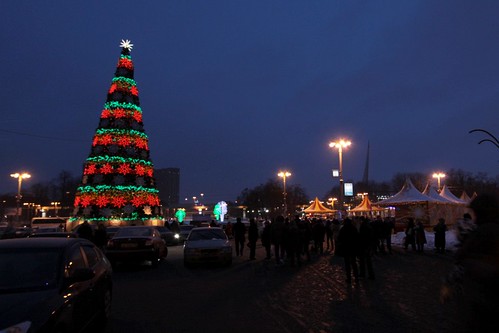 Christmas tree outside the main entrance