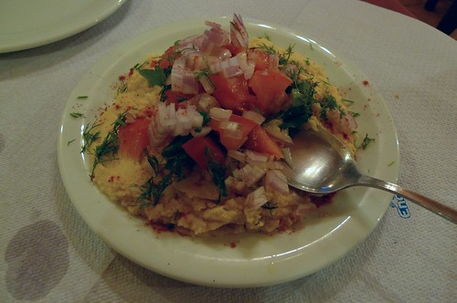 Fava Bean Spread with Garnish - Restaurant Karima - Nafplio, Greece