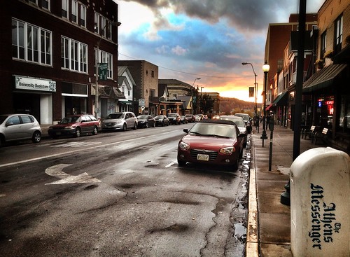 city sunset ohio urban streets cars rain landscape cityscape athens hdr ohiouniversity iphone athensoh iphone4s