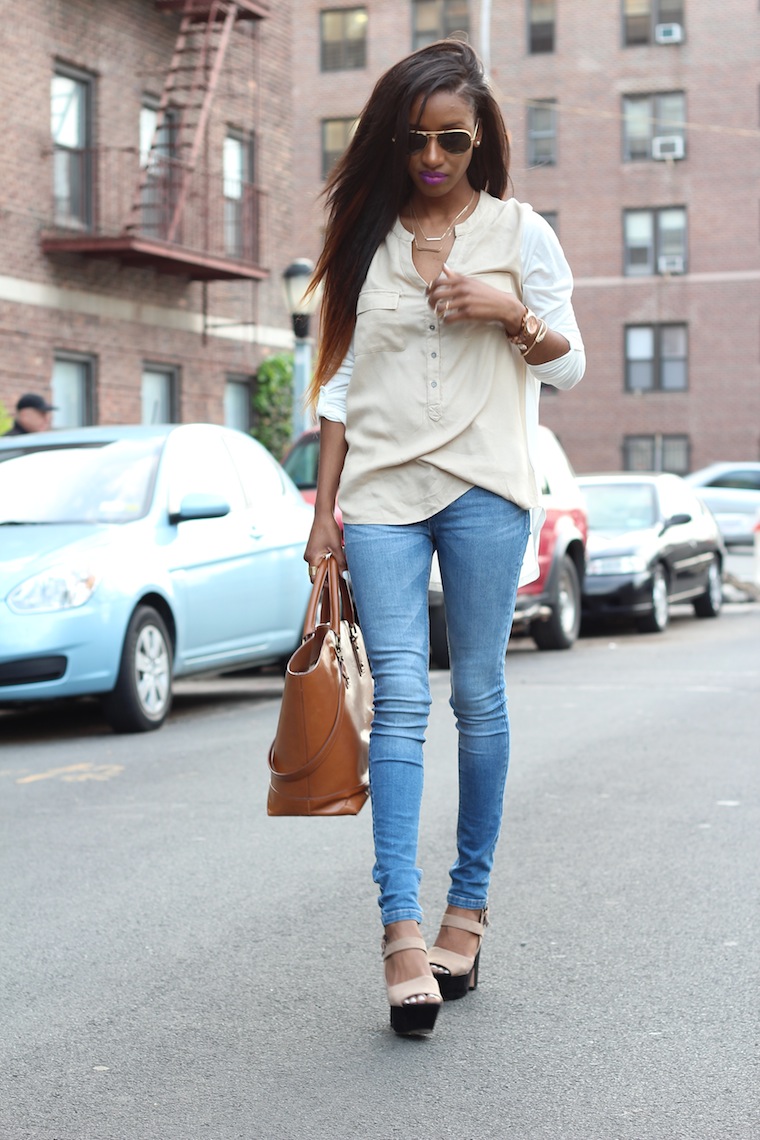 Taupe Button Up – STYLE NINA