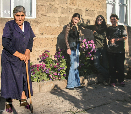2006 armenia kosh friends garden people portrait village aragatsotn