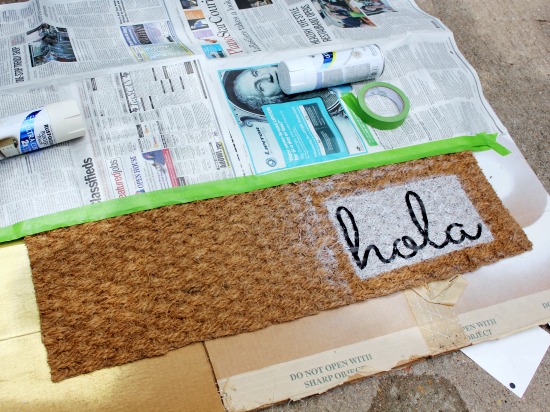 Hi Sugarplum | DIY Colorblock Doormat