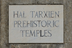 044-20131010_Malta-Tarxien Temples-name plaque at entrance to Tarxien Prehistoric Temples