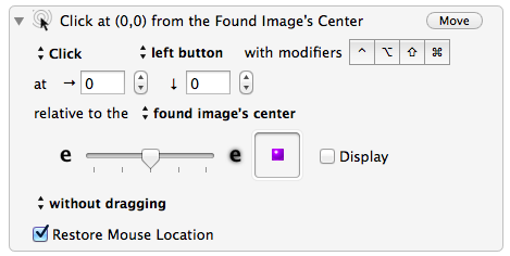 KM click at center of pin image