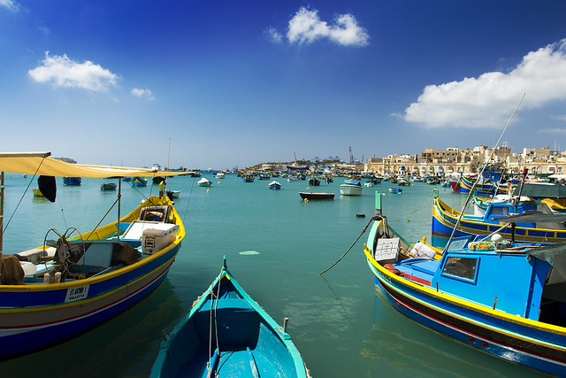 Luzzu Boats in Marsaxlokk Port