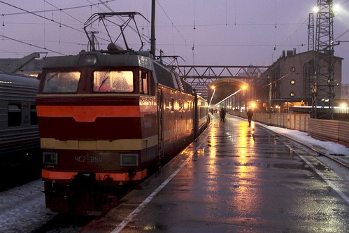 ЧС2Т class electric locomotive ЧС2Т 954 ready to lead our train out of Saint Petersburg