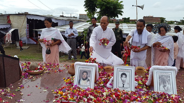 MP Haji Abdul Salam paying floral tribute to the martyrs.