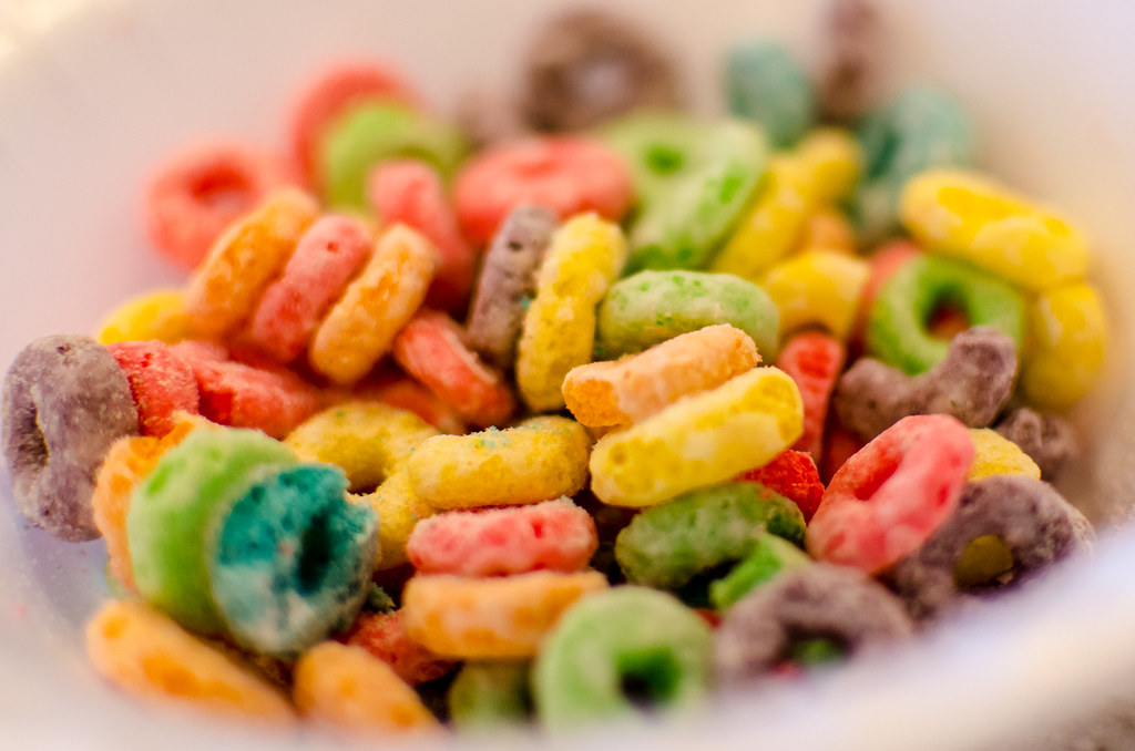 Froot Loops cereal for breakfast