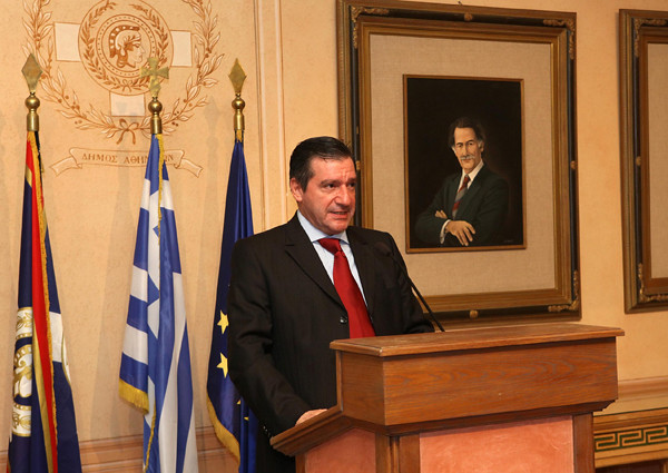 H.E. The Mayor of Athens Mr Yiorgos Kaminis opening GTF Welcome Dinner in the Athens City Hall - December 2 2013