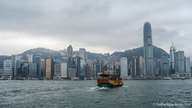Daylight view of Hong Kong Island's skyline from Kowloon