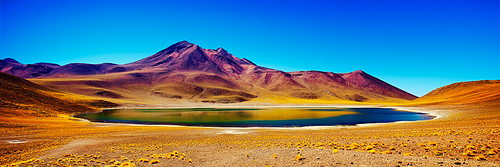 chile summer panorama lake mountains reflection water landscape volcano desert alpine atacama laguna altiplano miniques