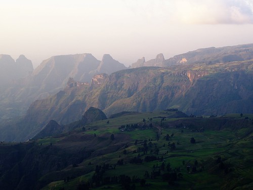 sunset mountains landscape unesco ethiopia simienmountains
