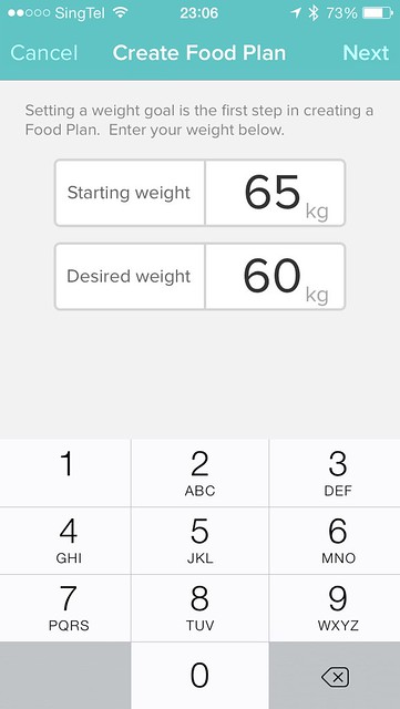 Fitbit iOS App - Food Plan Step 1