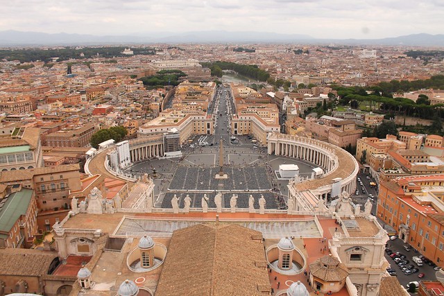 Bernini's colonnade from Michelangel's Dome of St. Peter's