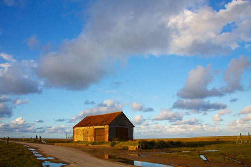 autumn sea sky evening day cloudy norfolk shed thornham