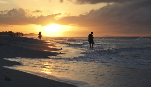 travel light sunset people sun holiday reflection beach water clouds walk cuba caribbean varadero