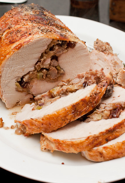 Roast Turkey Roulade with Sausage, Fig, and Cranberry Stuffing
