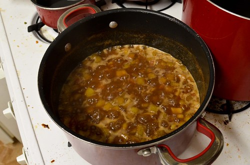Boiling Rhubarb Chutney Ingredients