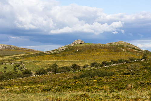 uk clouds landscape countryside nationalpark rocks hills explore devon granite tor dartmoor saddle gorse tors copyright©keithbowden2013