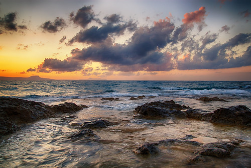 sunset sea sky clouds rocks crete rethymno κρήτη σύννεφα θάλασσα δύση βράχια ρέθυμνο ουρανόσ