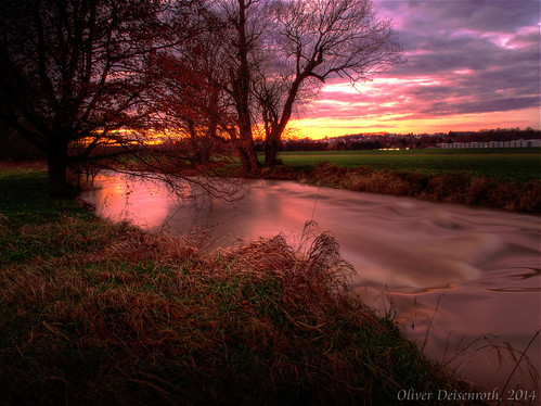 sunset nature water river evening twilight wasser dusk natur fluss hdr longtimeexposure tonemapping olympusstylus1