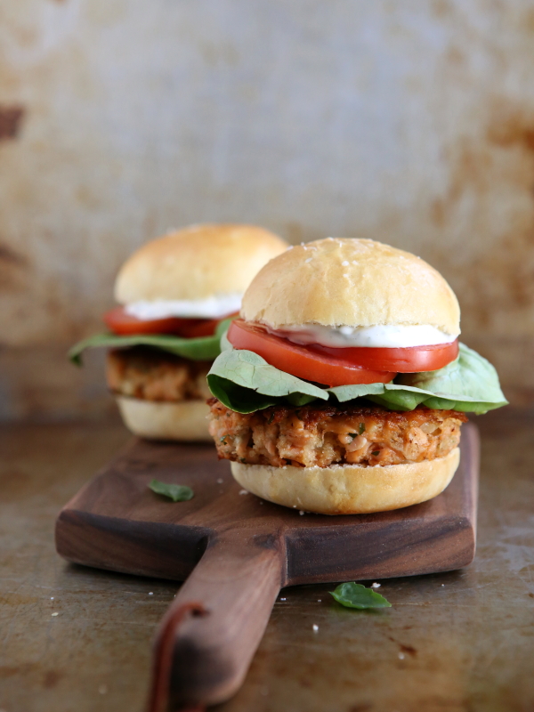 Salmon Cake Sliders from completelydelicious.com