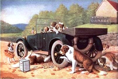 "Ten Miles To A Garage", by C M Coolidge 1903