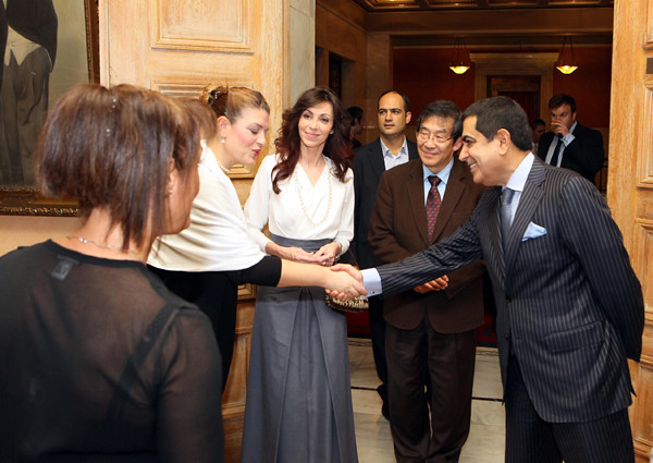 H.E. Mr Nassir Abdulaziz Al Nasser arriving at GTF Welcome Dinner in the Athens City Hall - December 2 2013