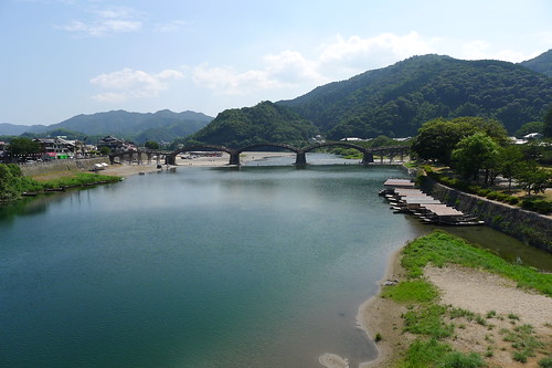 bridge japan river geotagged 日本 yamaguchi iwakuni 橋 川 山口県 岩国市 geo:lat=3416815832563076 geo:lon=13217838048934937
