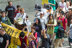 Co-organizers Oiwan Lam + Tom Grundy / SnowdenHK: 香港聲援斯諾登遊行 Hong Kong Rally to Support Snowden / SML.20130615.7D.42292
