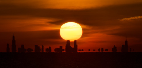 sunset sun chicago silhouette skyline architecture buildings landscape illinois gbrearview dusk indiana il indianadunes chicagoist johncrouch johncrouchphotography copyright2014johncrouch