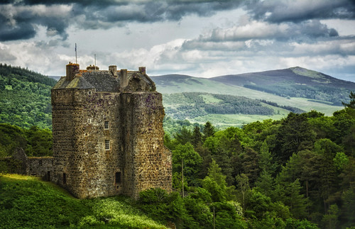 castle landscape scotland peebles borders