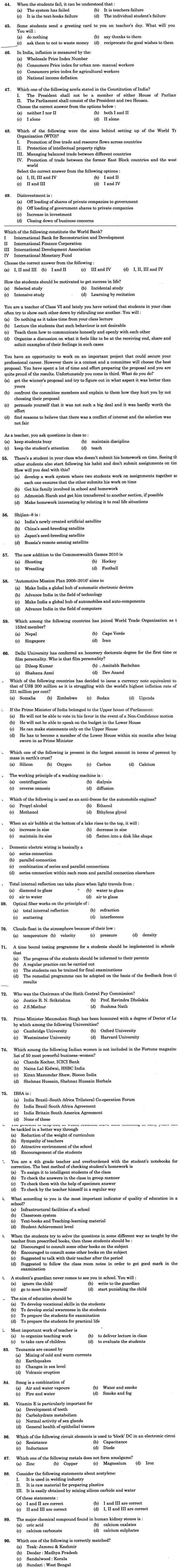 J&K B.Ed. 2009 Question Paper